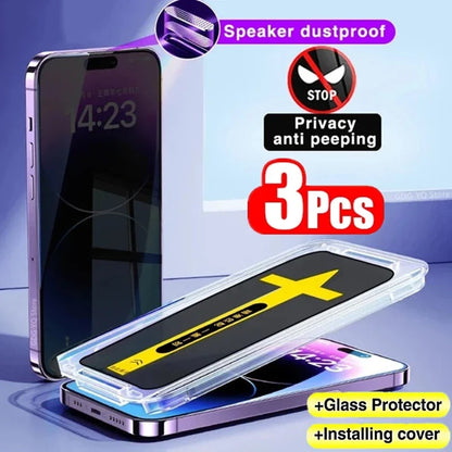 3Pcs Easy Installation Normal & Privacy Screen Protector for IPhone