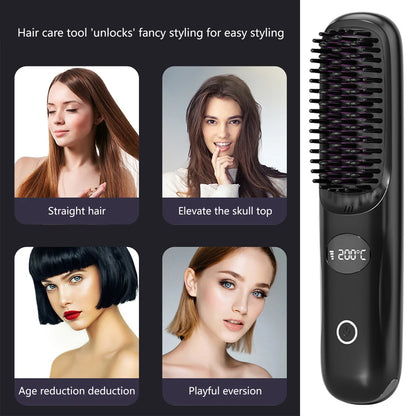 Cordless Hair Straightener Brush